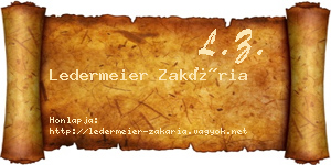 Ledermeier Zakária névjegykártya